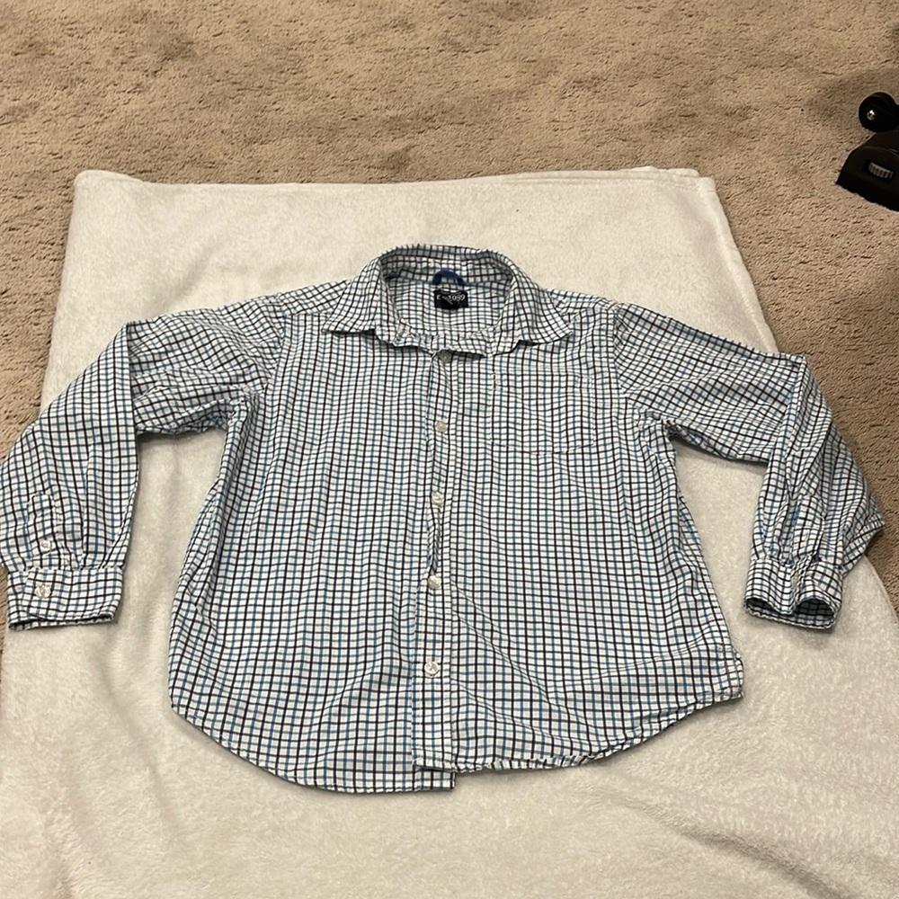 Blue Checkered Button Down Shirt